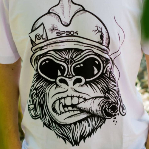 Camiseta  SP 304 Macaco Guerreiro Branca