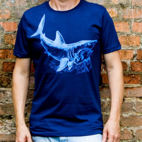 Camiseta SP304 Tubarão Prancha Azul