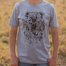 Camiseta SP304 Urso Geométrico Cinza