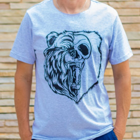 Camiseta Urso 2 Faces Cinza