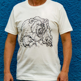  Camiseta SP304 Urso Geométrico Creme